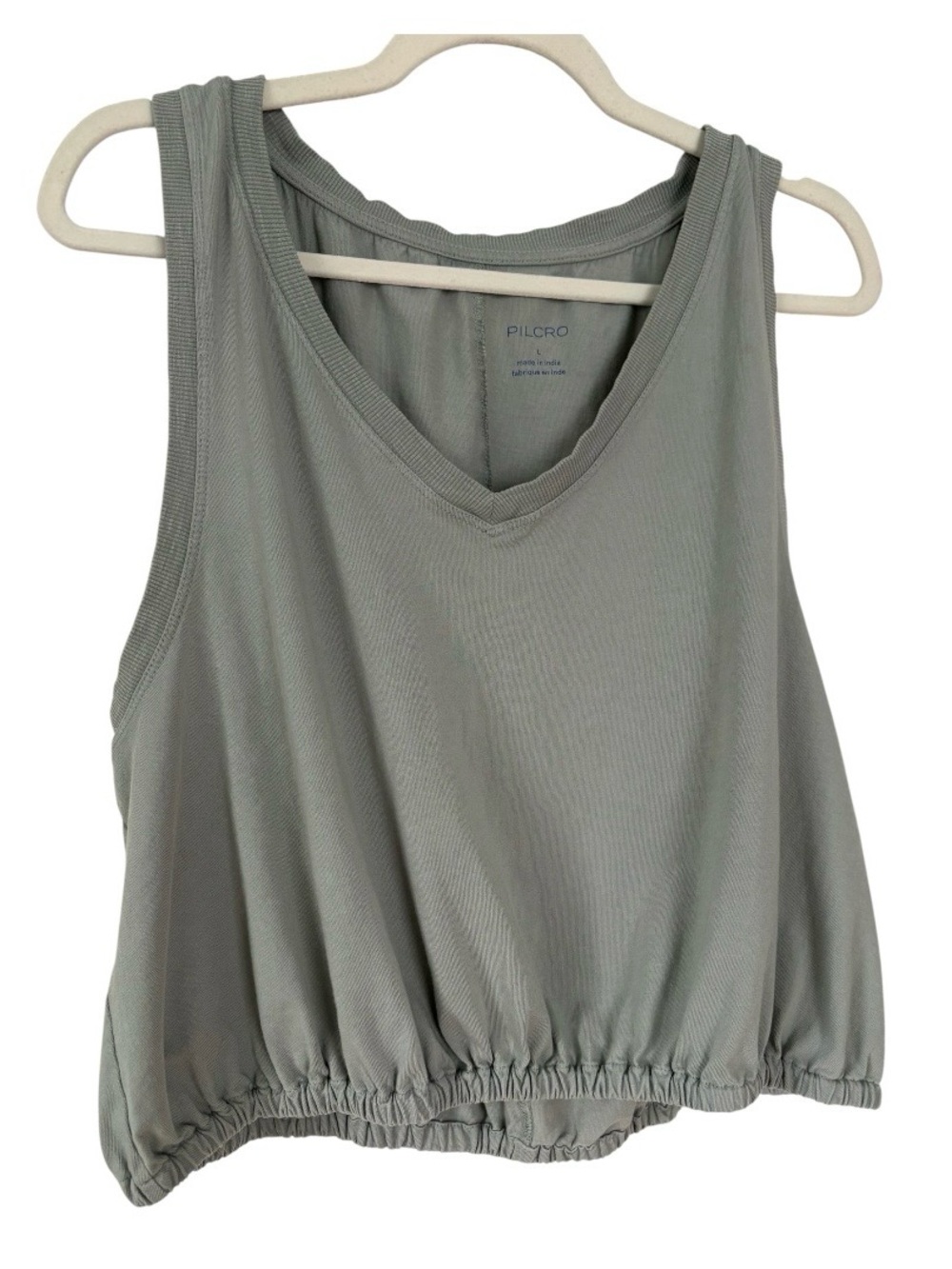 Pilcro Gray Sleeveless V‑Neck Cropped Tank - Picture 2 of 6